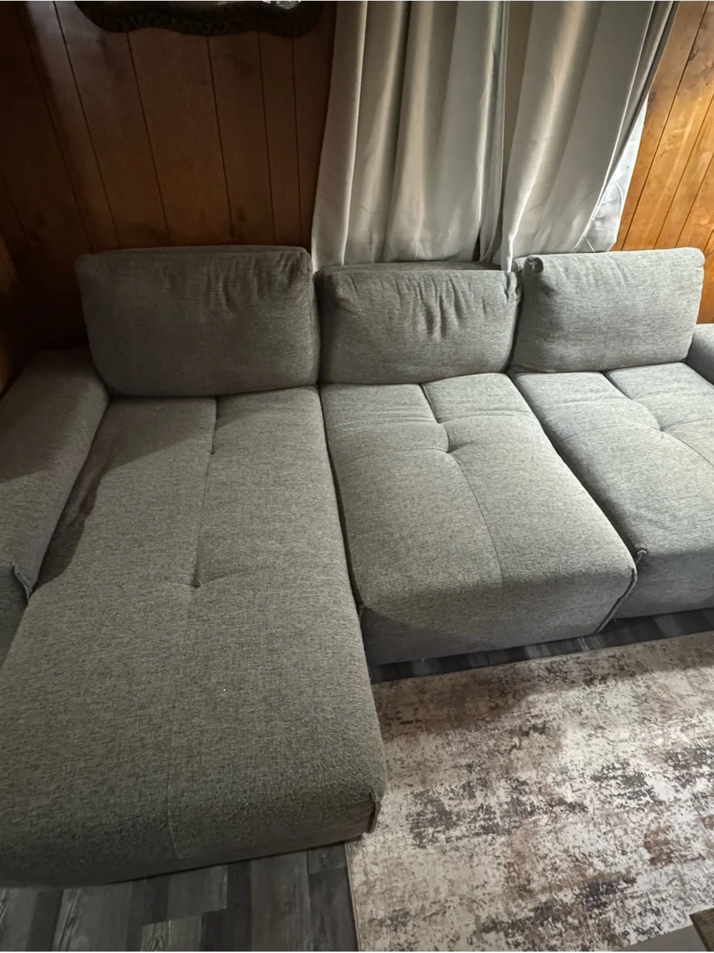 Modern Gray Sectional Sofa Cover Set for Modular Sofas